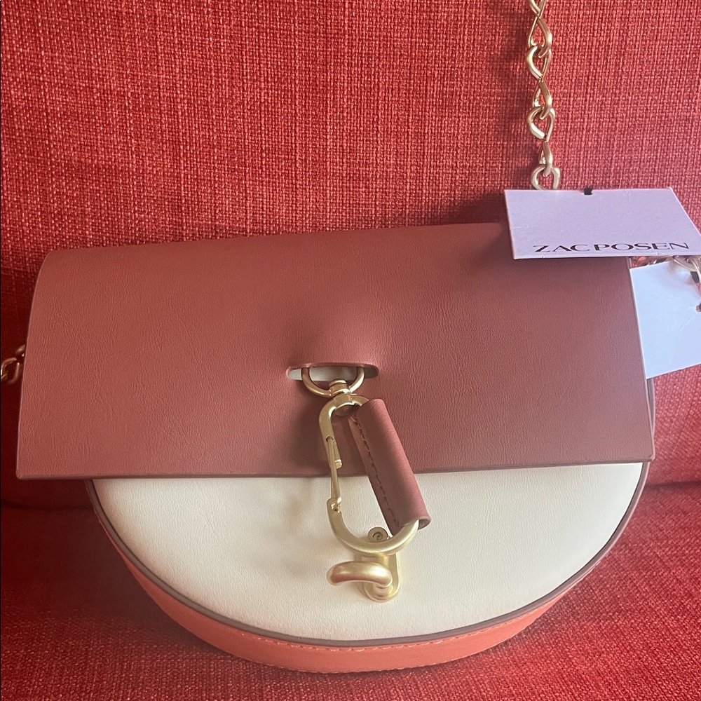 Zac Posen Brown and Cream Crossbody Bag